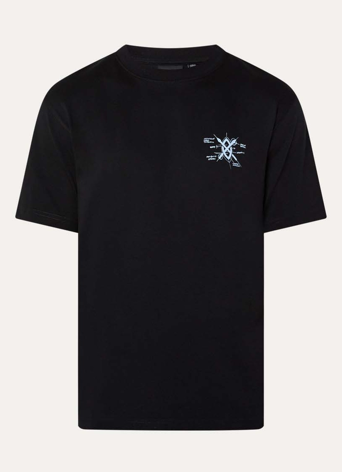 Daily Paper Shield Evolution T-shirt met logo- en backprint - voorkant zwart