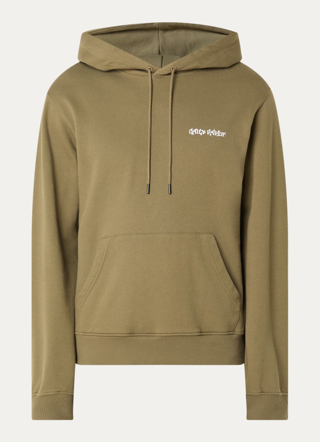 Daily Paper Shield hoodie met logo- en backprint - voorkant mosgroen
