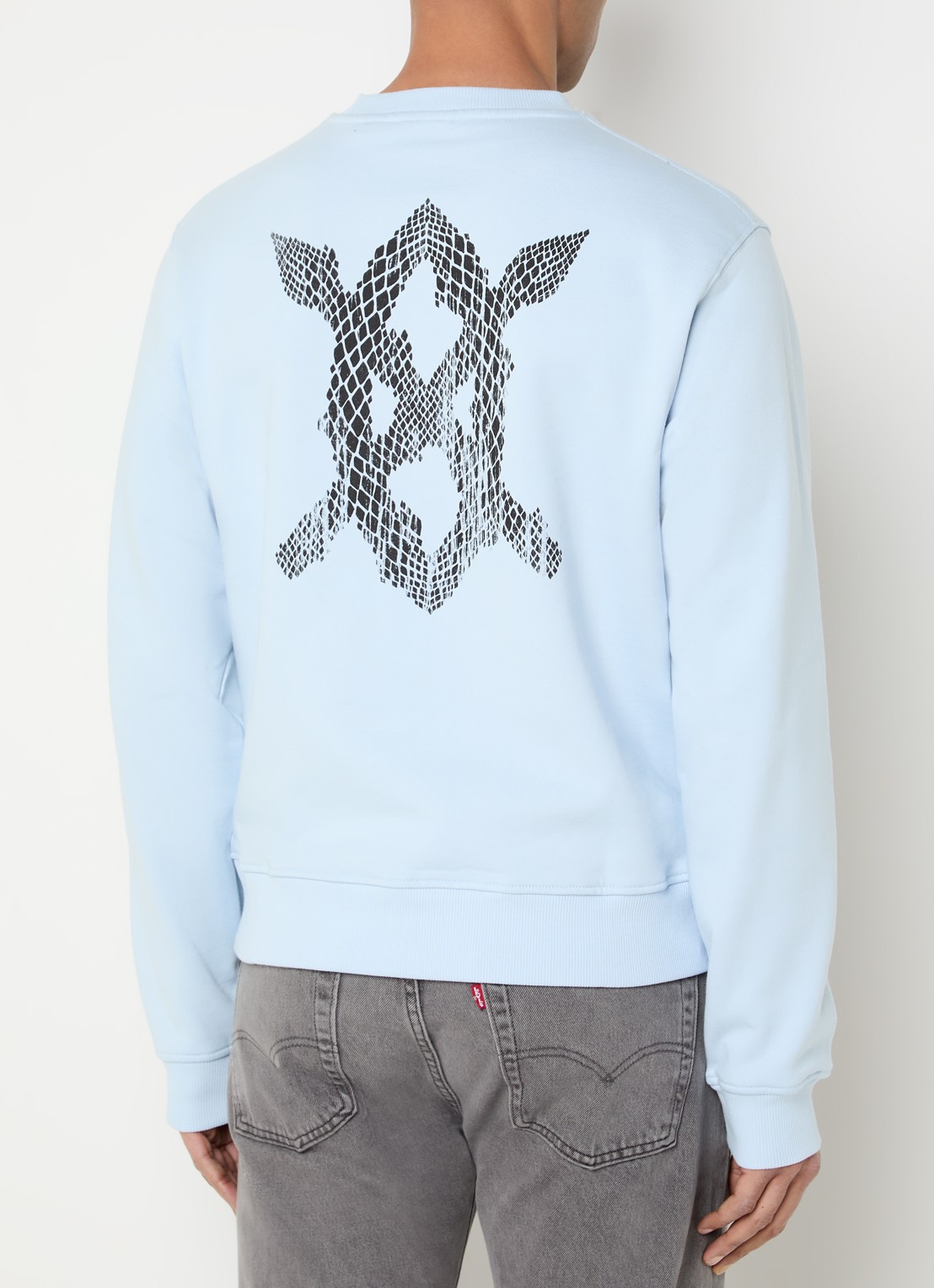 Daily Paper Snake shield sweater met logo- en backprint - detail 4 lichtblauw