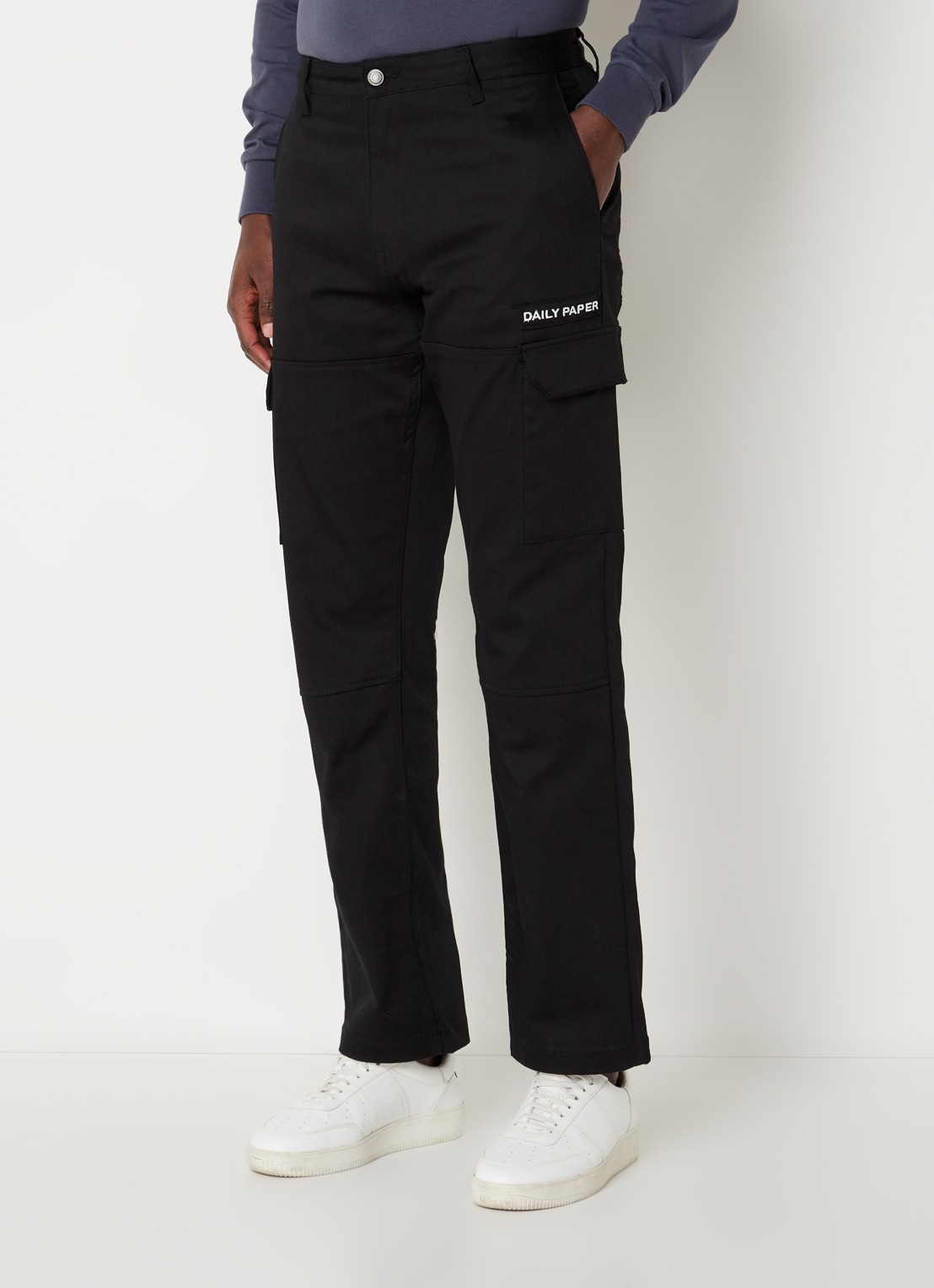 Daily Paper Straight fit cargobroek met logo - detail 4 zwart