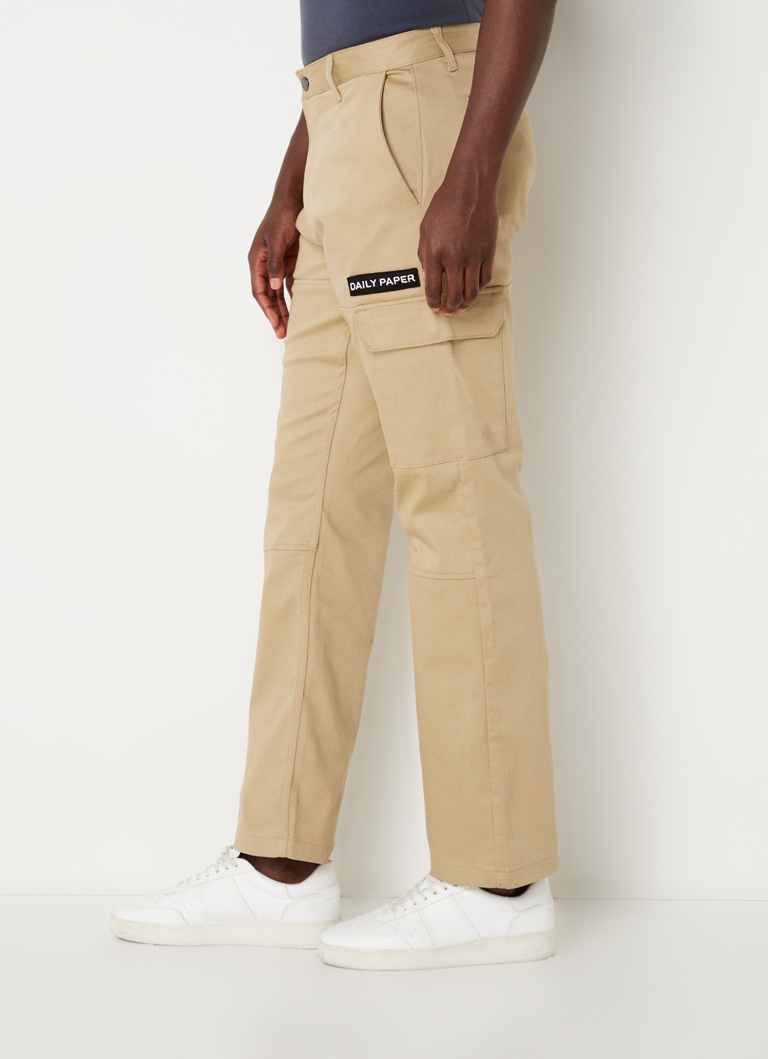 Daily Paper Straight fit cargobroek met logo - detail 4 beige