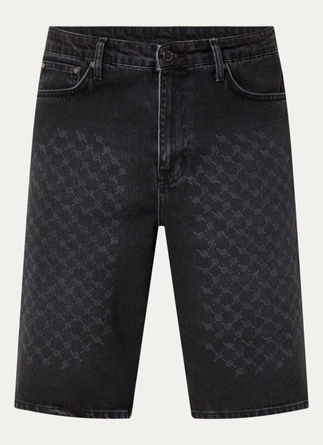 Daily Paper Straight fit korte broek van denim met gekleurde wassing - voorkant 2 zwart