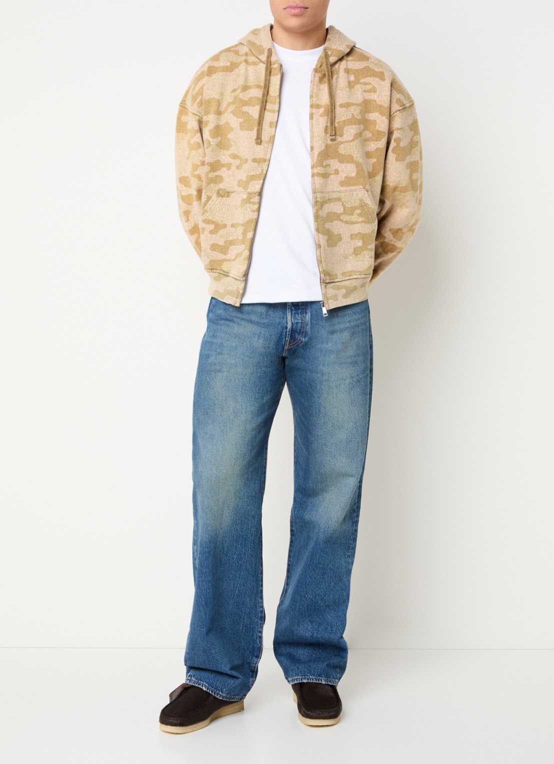 Daily Paper Sweatvest met steekzakken - voorkant 2 mosterd