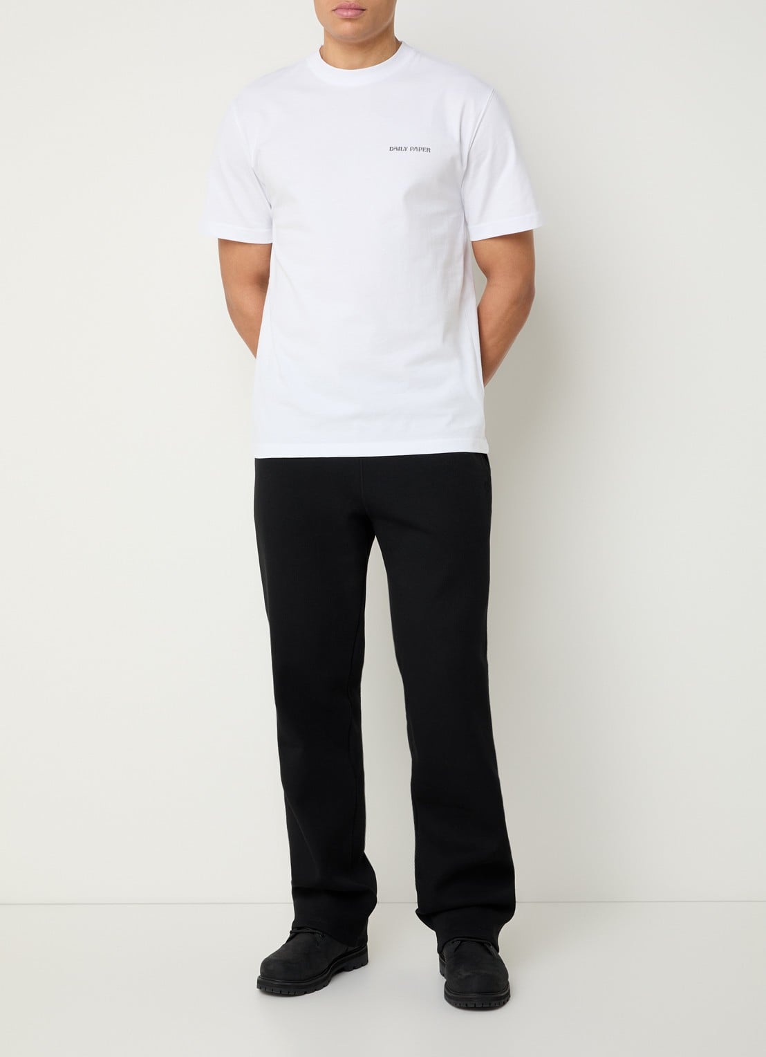 Daily Paper T-shirt met logo- en backprint - voorkant 4 wit