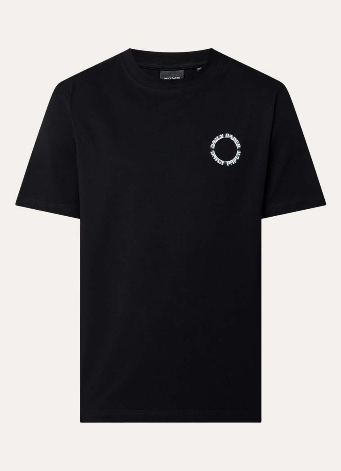 Daily Paper T-shirt met logo en ronde hals - voorkant zwart