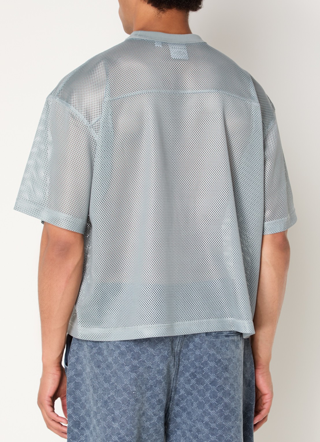 Daily Paper T-shirt van mesh met logoprint - achterkant 3 olijfgroen