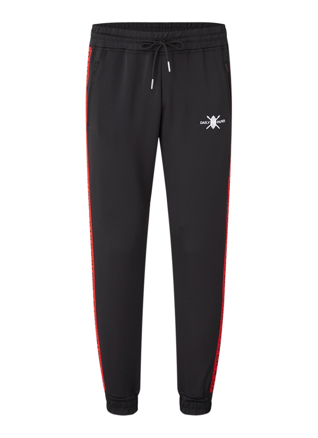 Daily Paper Tapered fit joggingbroek met logoband - voorkant 3 diepzwart