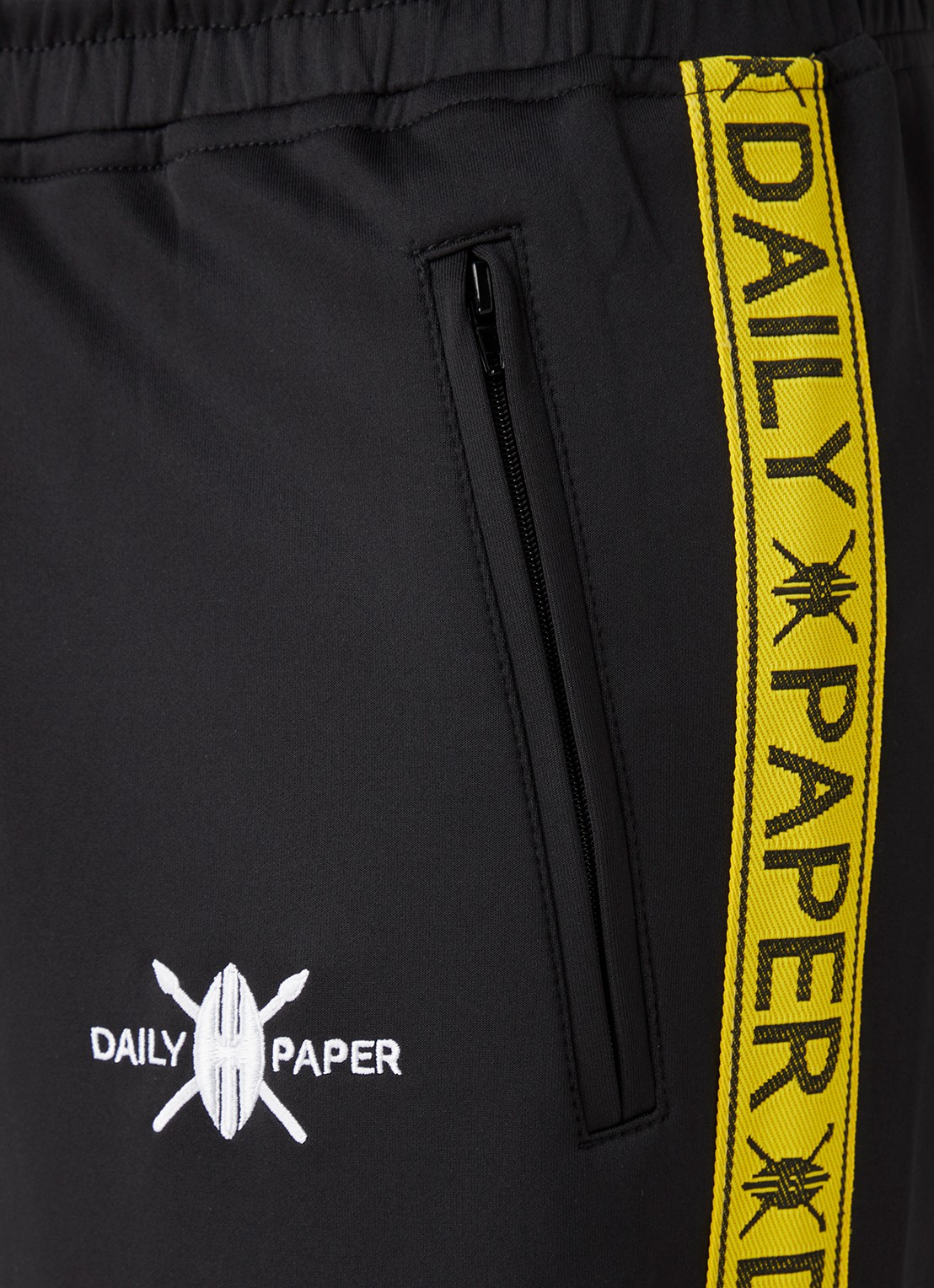 Daily Paper Tapered fit joggingbroek met logoband - detail 2 geel