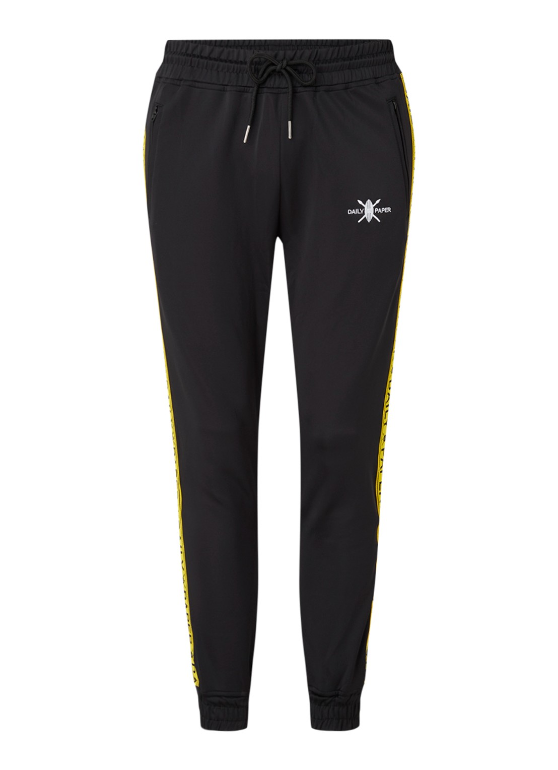 Daily Paper Tapered fit joggingbroek met logoband - voorkant 3 geel