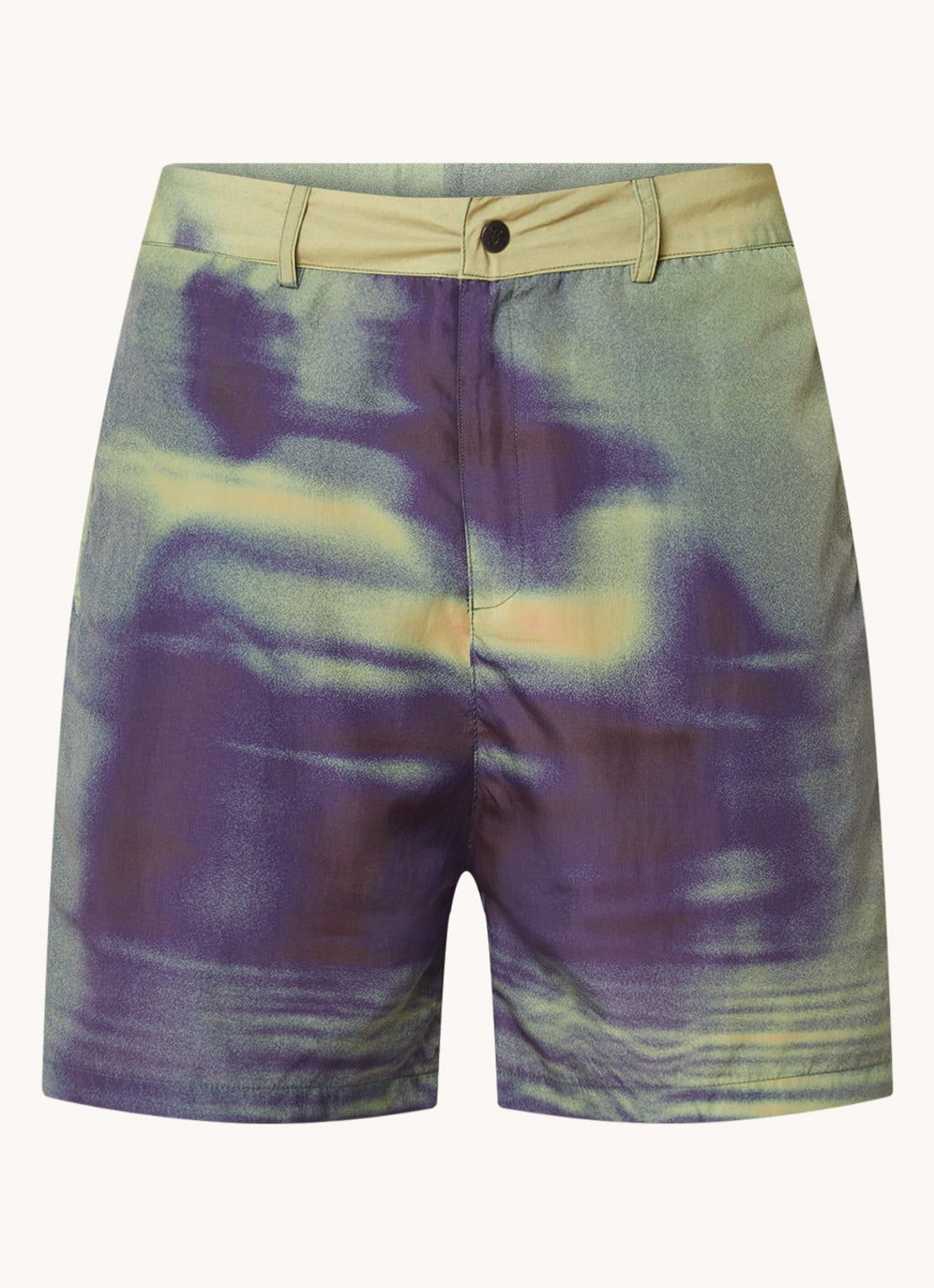 Daily Paper Yaro Hazy loose fit korte broek met print - voorkant lichtgroen