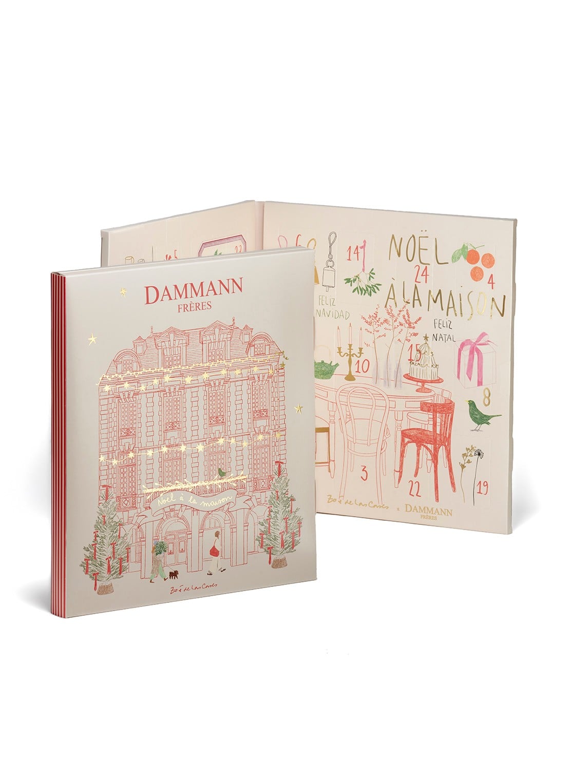 DAMMANN Frères 2026 adventskalender - 24 dagen - voorkant beige