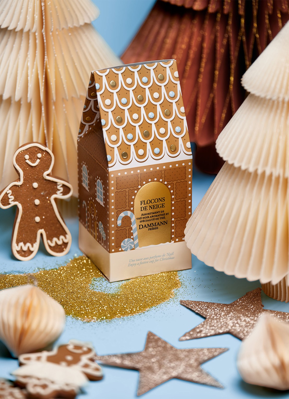 DAMMANN Frères Flocons de Neige losse thee met jelly in giftbox - detail beige