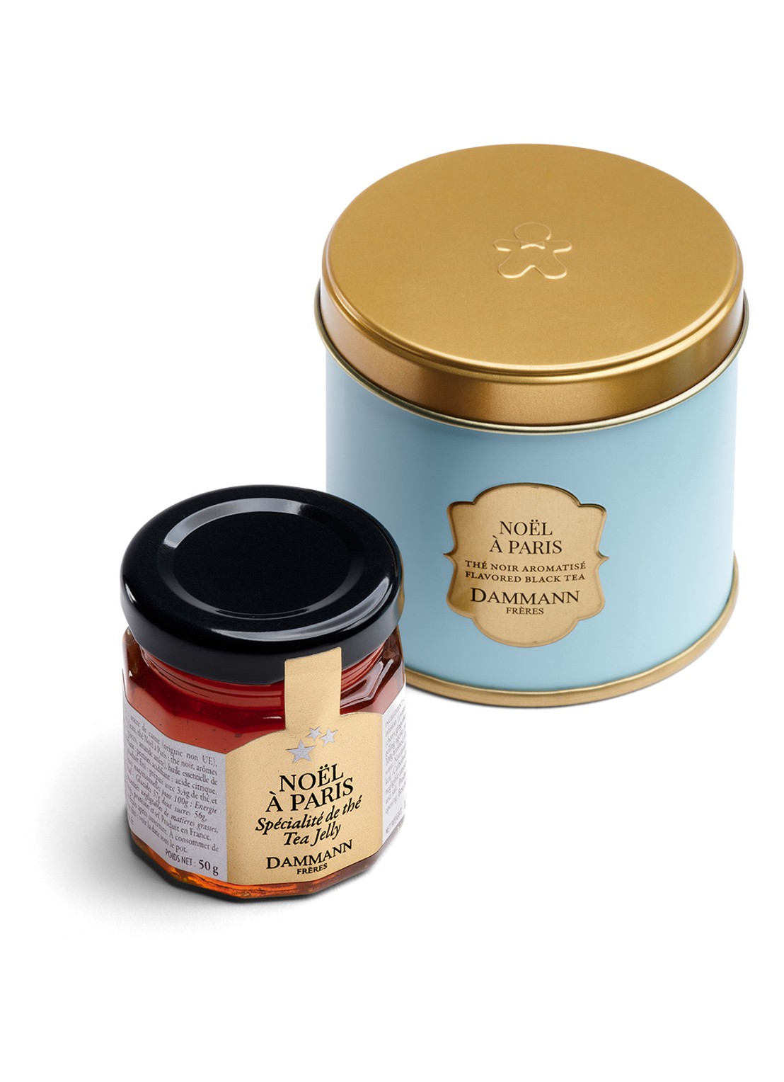 DAMMANN Frères Flocons de Neige losse thee met jelly in giftbox - voorkant 2 beige