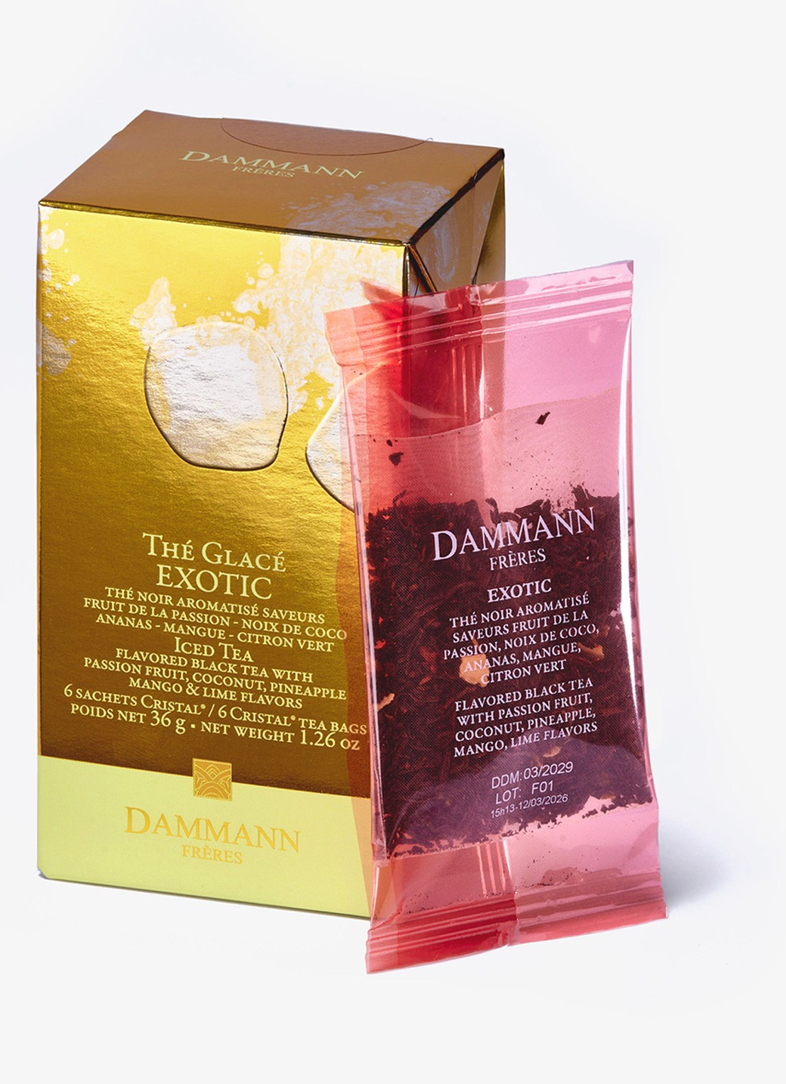 DAMMANN Frères Ice Tea Noir Exotic theezakjes 6 x 30 gram - voorkant 2 undefined
