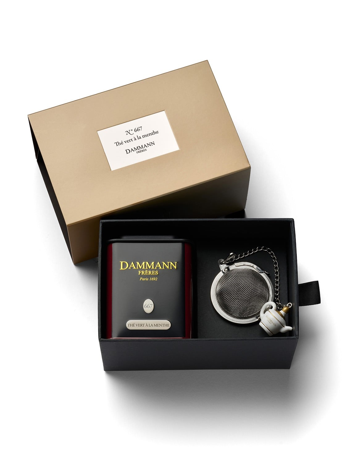 DAMMANN Frères Thé Vert à la Menthe losse thee set 50 gram met thee-ei - voorkant 2 undefined