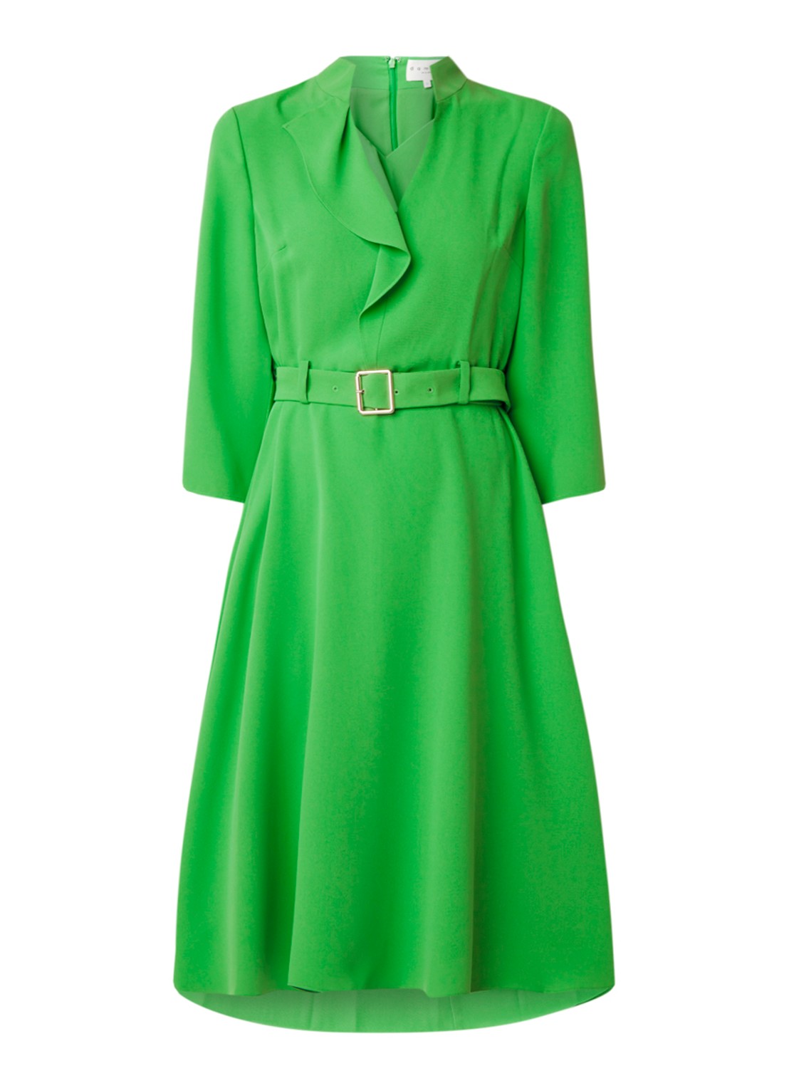 Damsel in a Dress Cindie midi jurk van crêpe met ceintuur - voorkant 3 groen