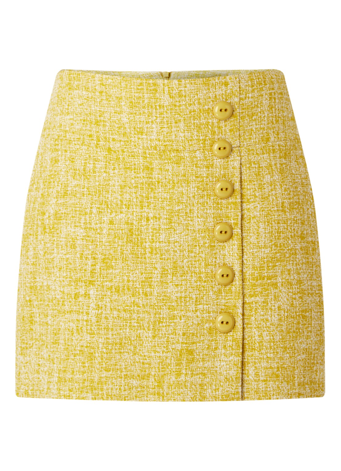 Damsel in a Dress Demelza Tweed Skirt Yellow 08 - voorkant donkergeel