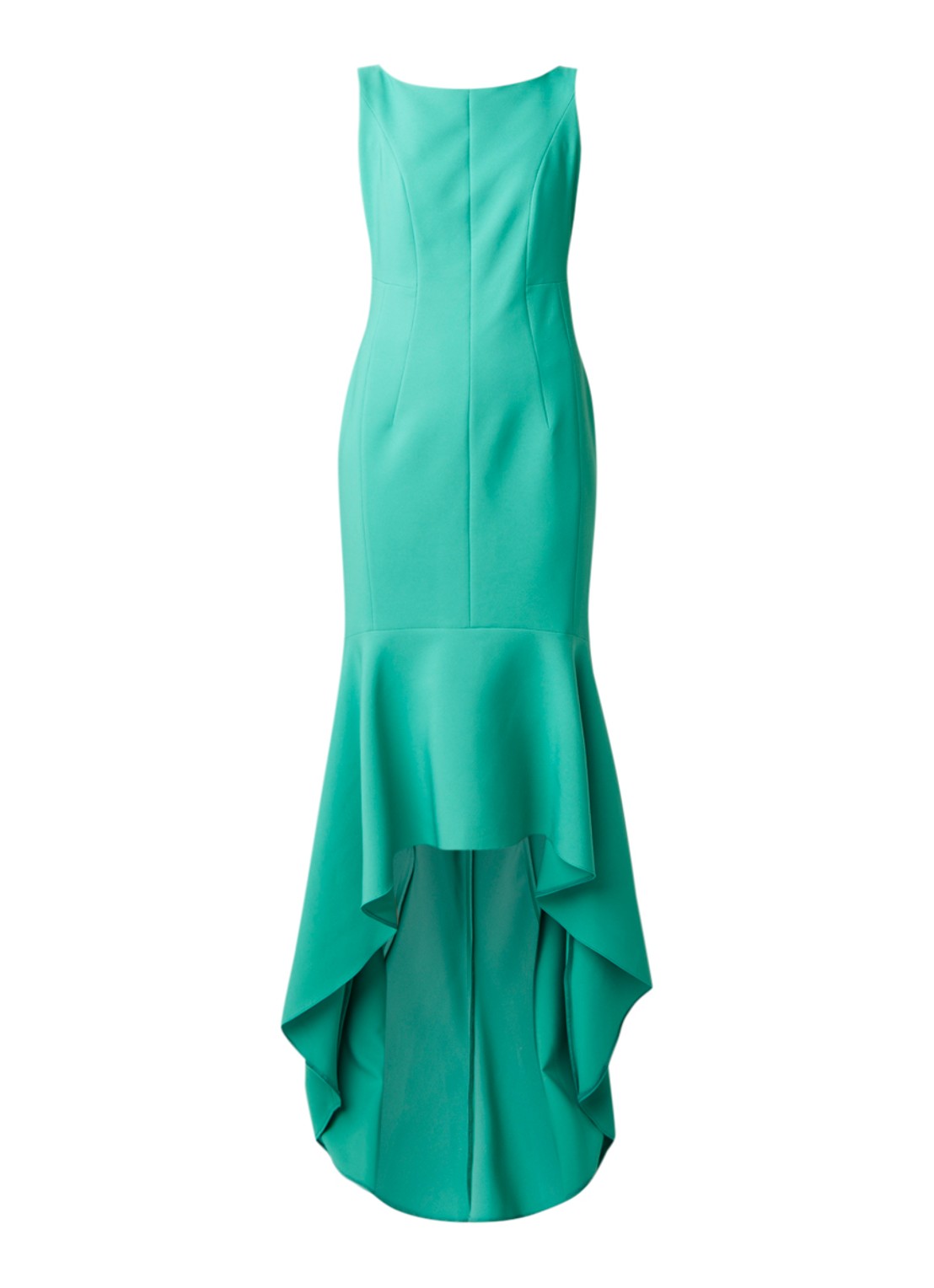 Damsel in a Dress Leela mouwloze galajurk met volant en ronde hals - voorkant 2 mint