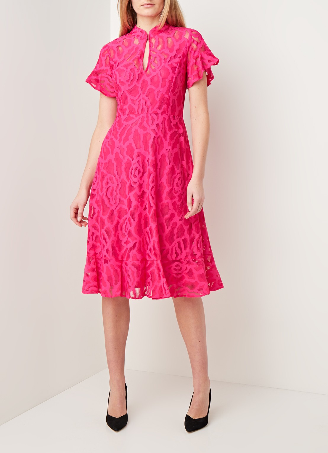 Damsel in a Dress Lulu Lace Dress Pink 08 - voorkant 3 roze