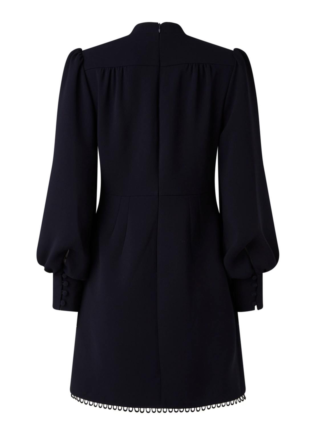Damsel in a Dress Zeli mini jurk met pofmouw en knoopdetail - achterkant 2 blauw