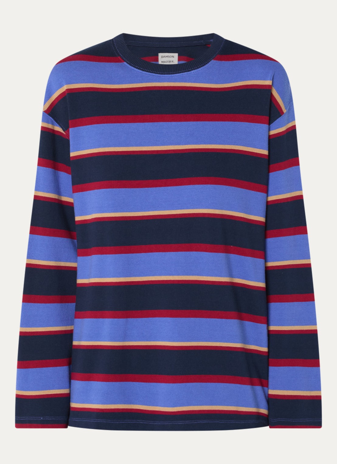 Damson Madder Ali longsleeve met streepprint - voorkant 3 donkerblauw