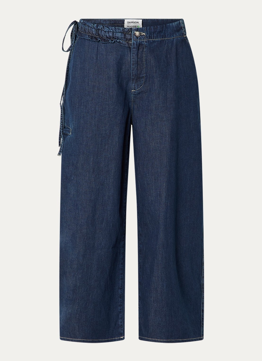 Damson Madder Augusta mid waist straight leg jeans met donkere wassing - voorkant 2 indigo