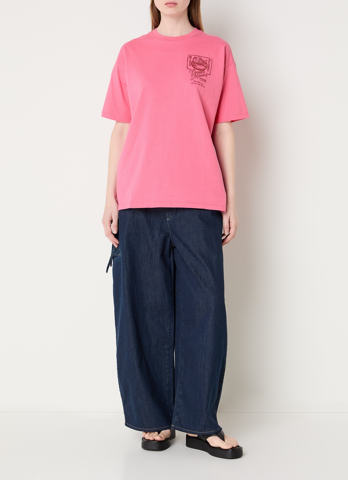 Damson Madder Gill Of Dreams T-shirt met front- en backprint - voorkant 3 roze