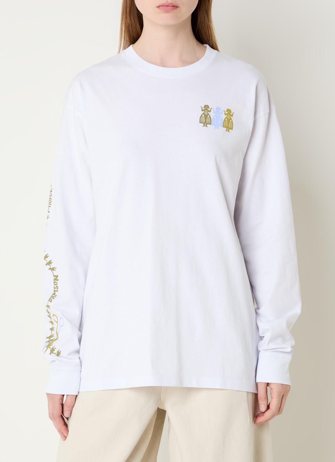 Damson Madder Green juice longsleeve met print - achterkant 3 wit