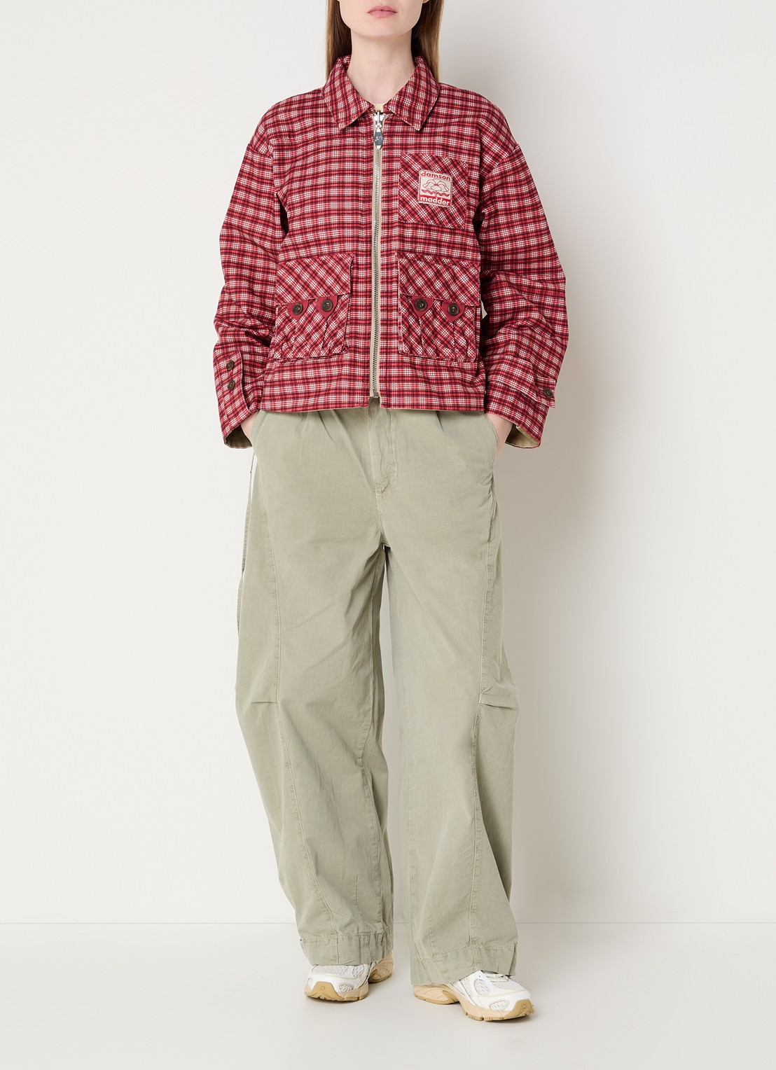 Damson Madder Marcelle reversible jack met klepzakken - voorkant 2 beige