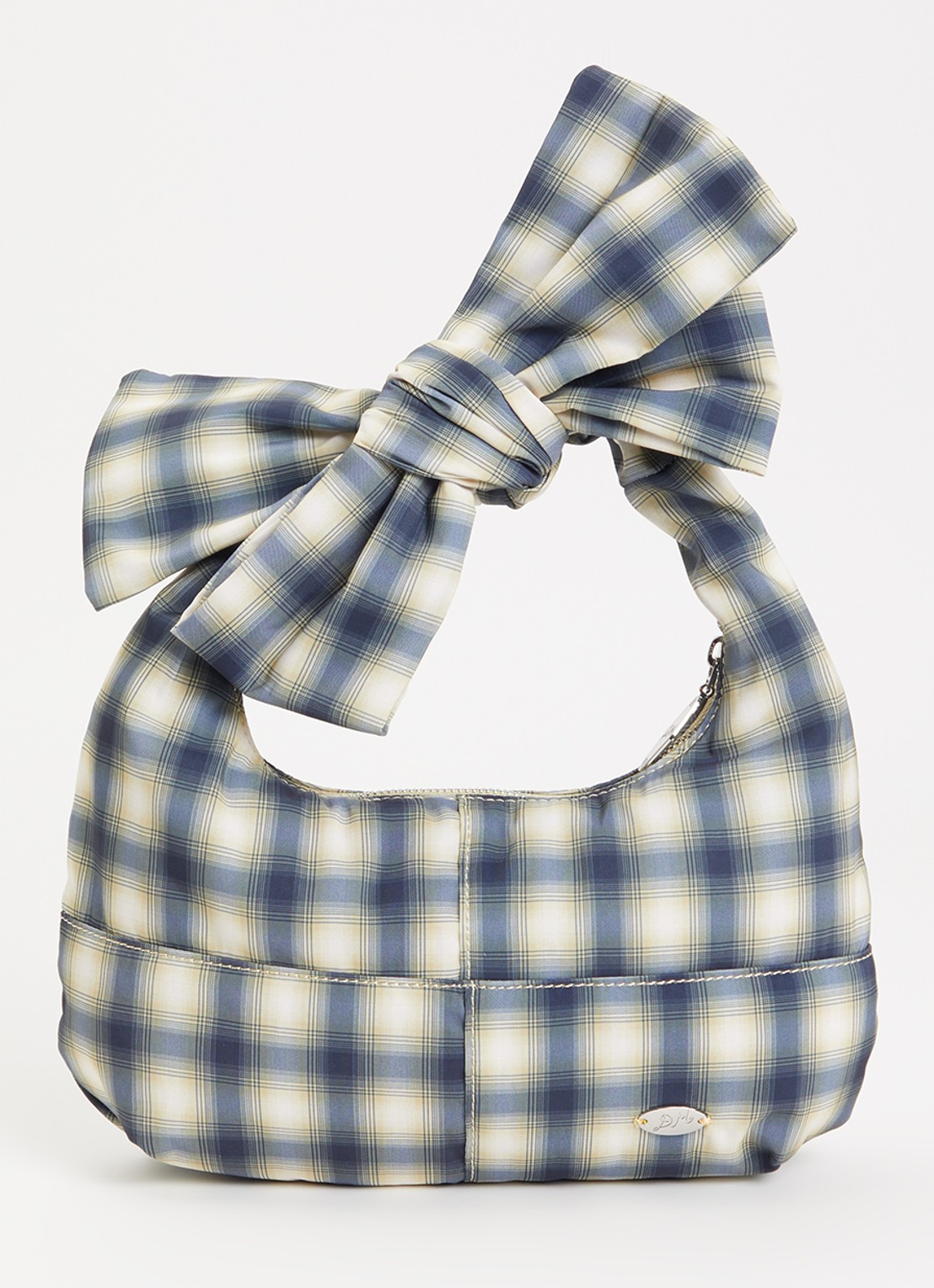 Damson Madder Roo check tie schoudertas met ruitdessin  - voorkant 5 groen