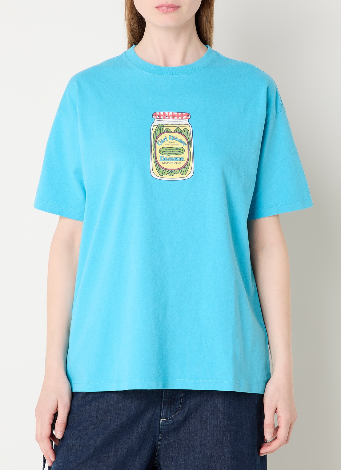 Damson Madder Snack Plate T-shirt met front- en backprint - achterkant 3 blauw