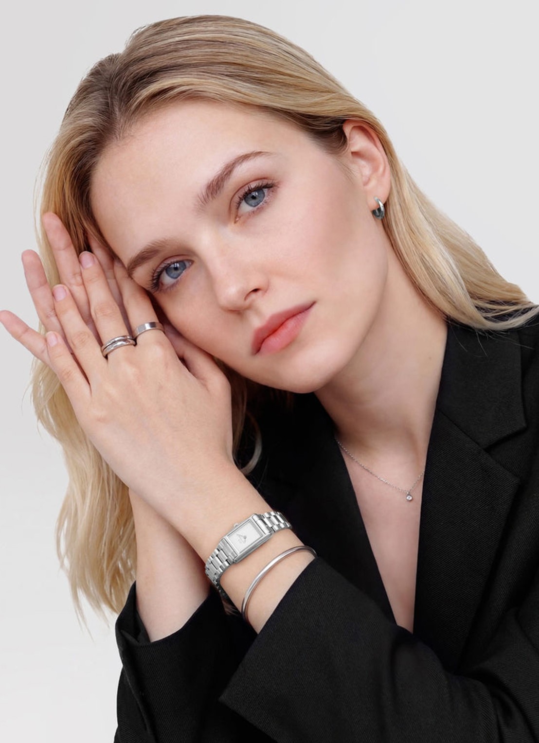 Daniel Wellington Bound mini horloge DW00100930 - voorkant 6 zilver