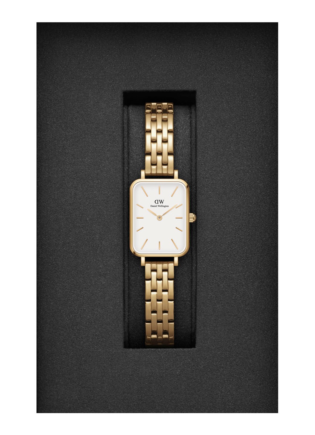 Daniel Wellington Quadro Link horloge DW00100622 - detail goud