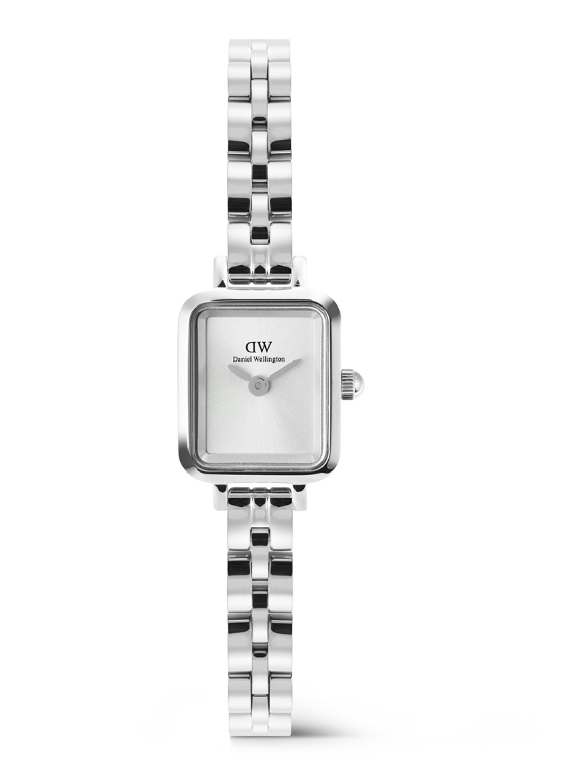 Daniel Wellington Quadro Mini Arch 3-Link horloge DW00100844 - voorkant zilver