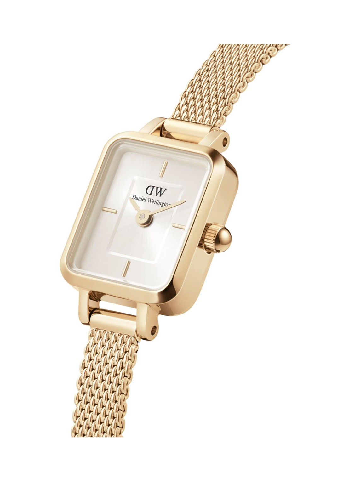 Daniel Wellington Quadro Mini Evergold horloge DW00100656 - voorkant 3 goud