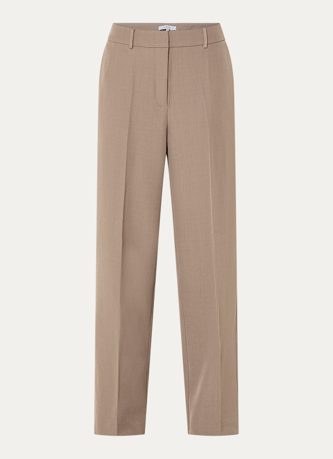 Dante 6 Aries high waist straight fit pantalon met klepzakken - voorkant 2 lichtbruin