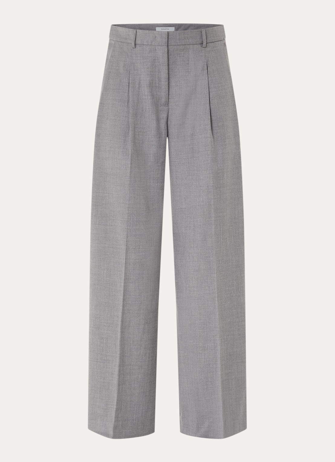 Dante 6 Biaxa high waist loose fit pantalon met gemêleerd dessin - voorkant 2 grijsmele