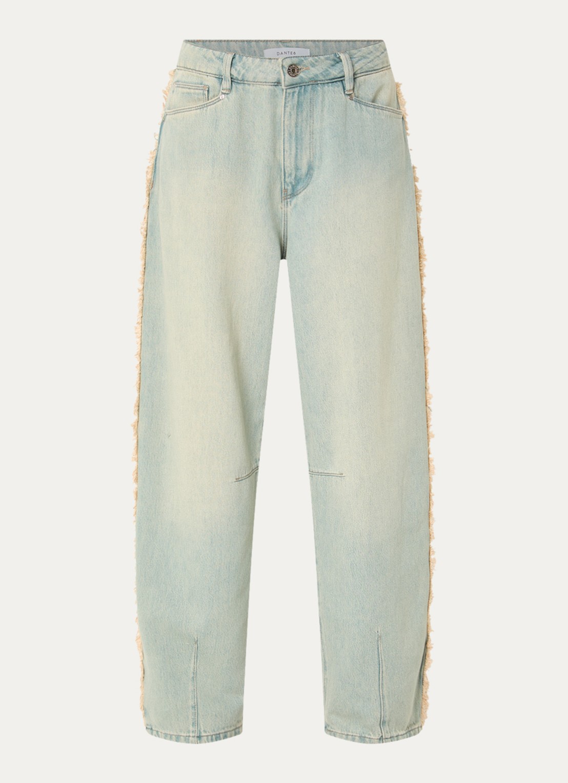 Dante 6 Brave high waist balloon fit jeans met gerafeld detail - voorkant indigo