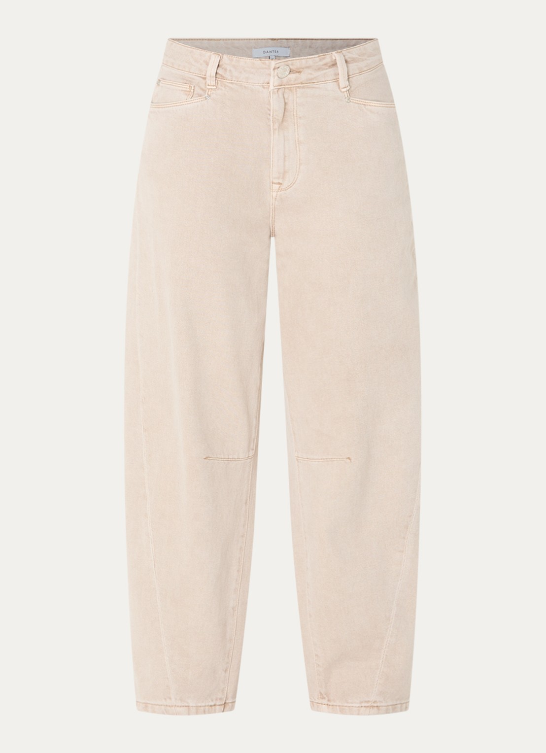 Dante 6 Brave high waist barrel fit jeans met gekleurde wassing - voorkant 2 beige