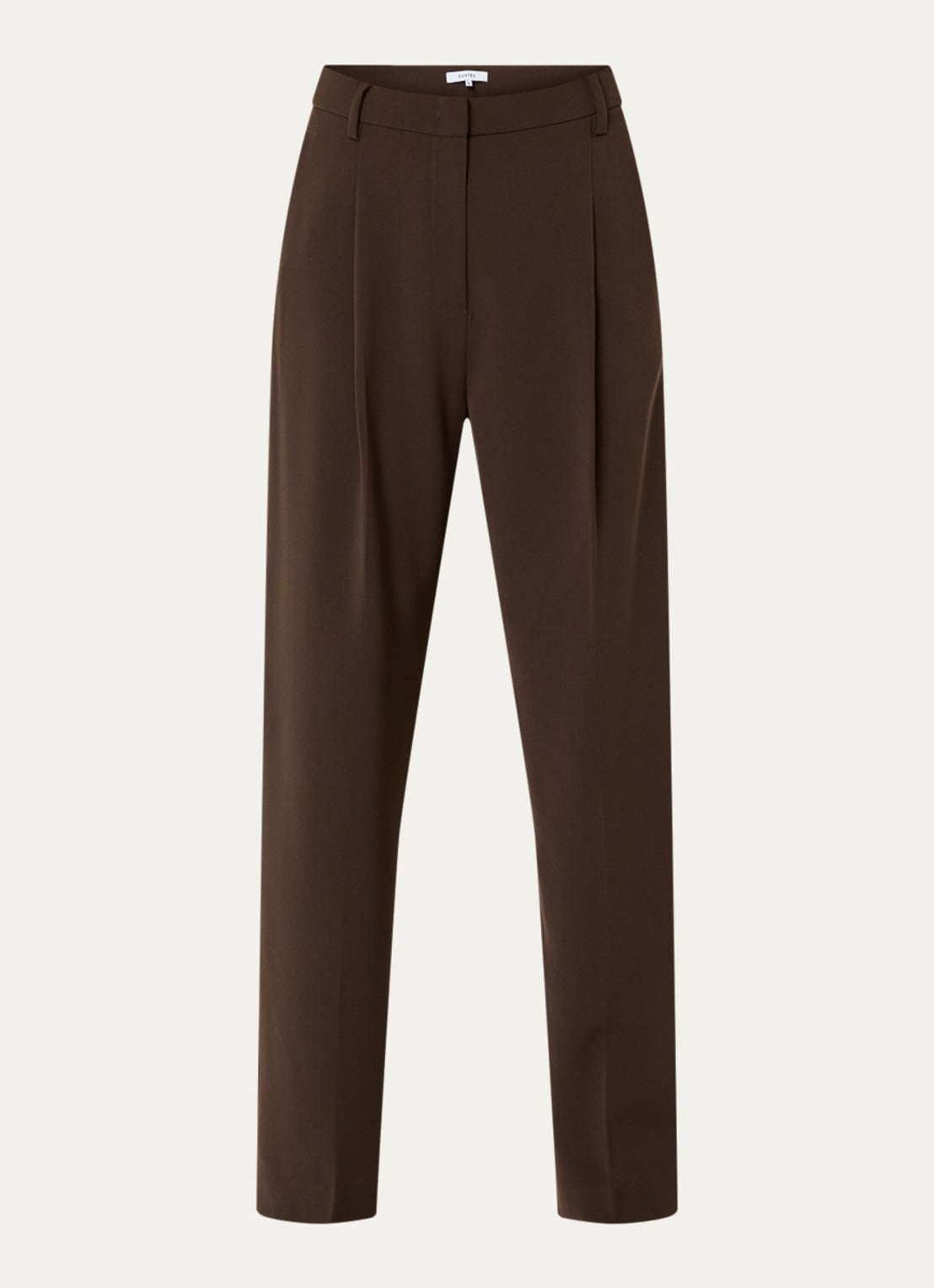 Dante 6 Chad high waist loose fit broek met steekzakken - voorkant donkerbruin