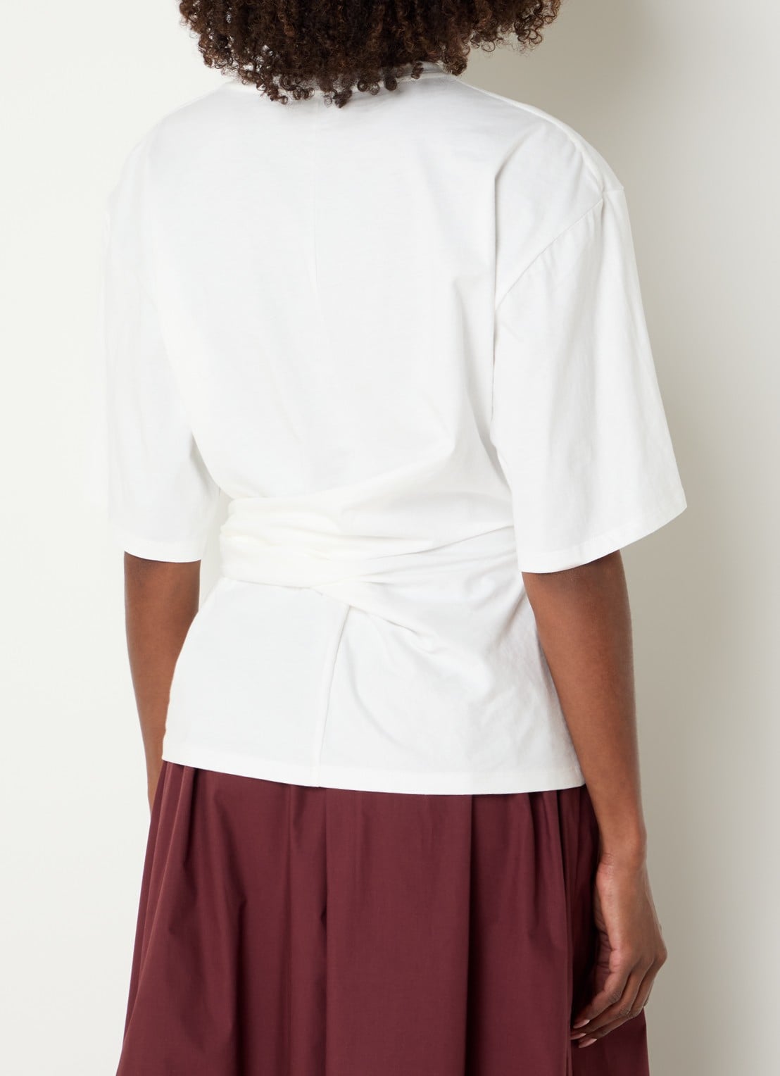 Dante 6 Dori T-shirt met geknoopt detail - achterkant wit