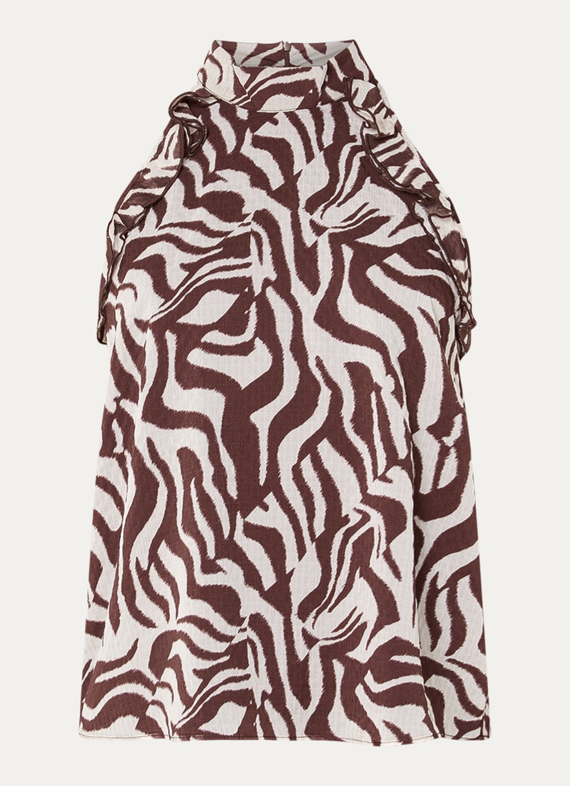 Dante 6 Galilee haltertop met dierenprint - voorkant 3 donkerbruin