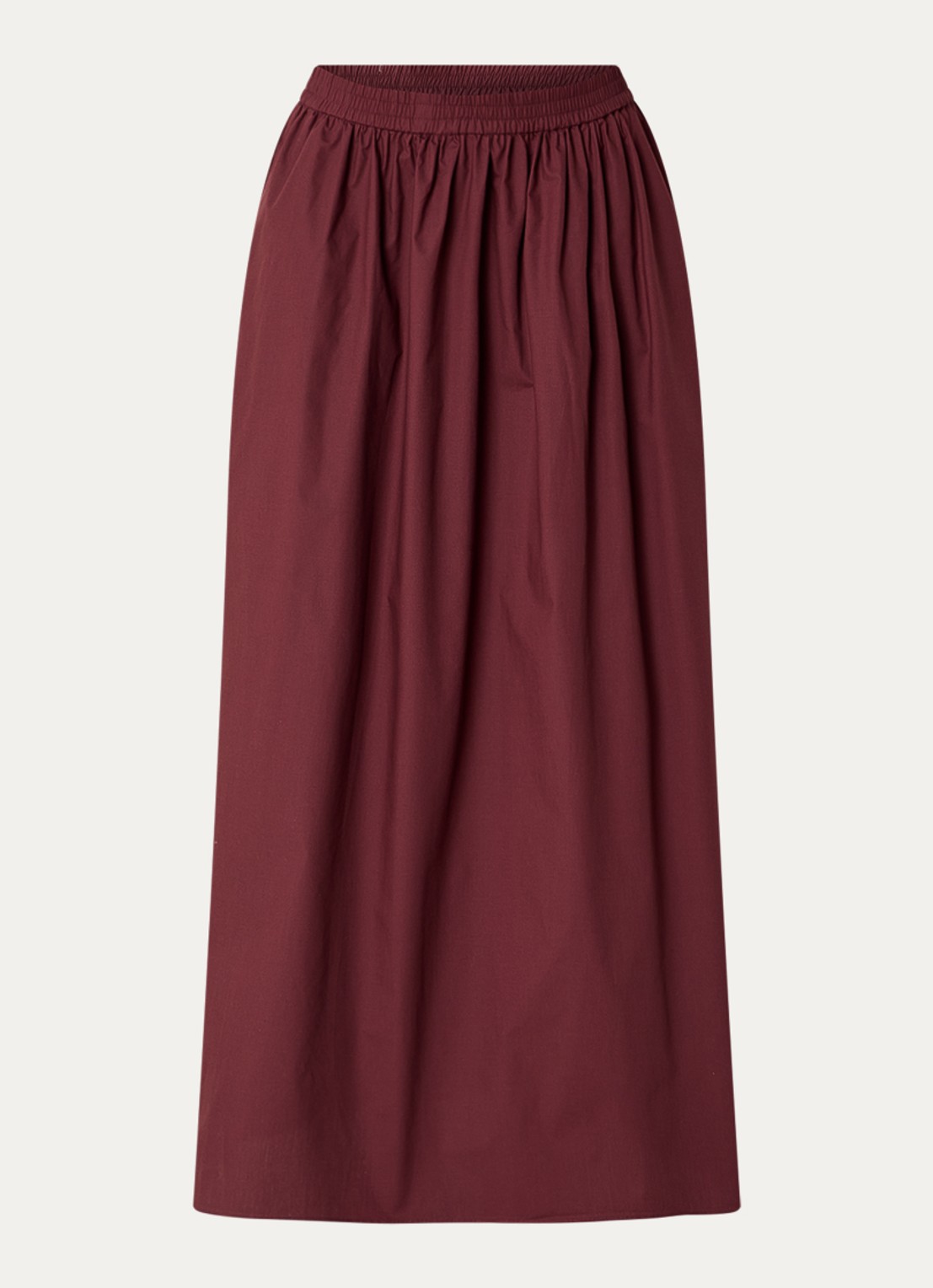 Dante 6 Gisole mid waist maxi rok met split - voorkant 2 kastanjebruin