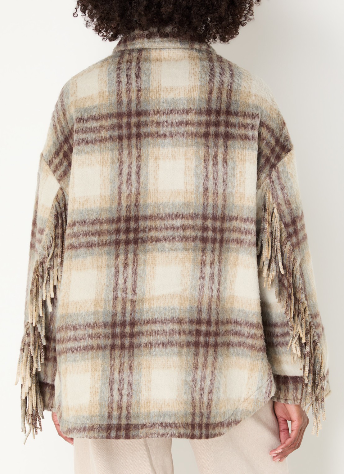 Dante 6 Hivora jack in alpaca wolblend met franjes - achterkant 4 beige