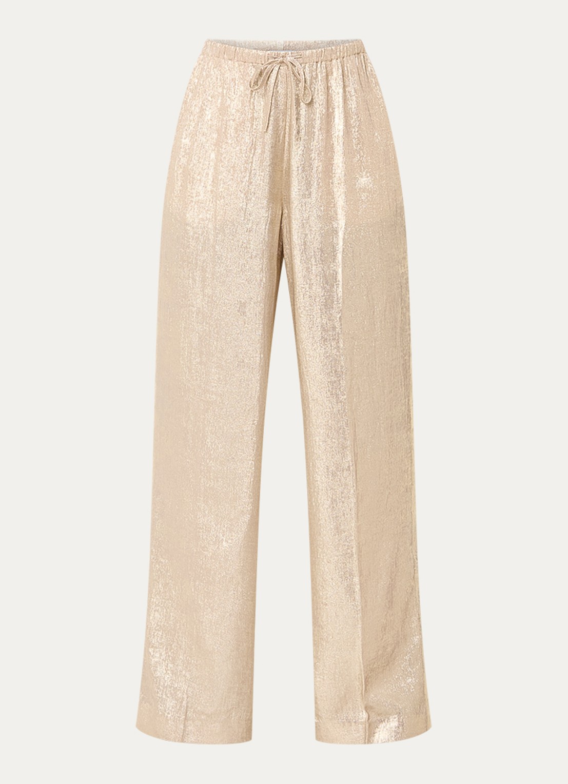 Dante 6 Ido high waist straight fit pantalon met steekzakken - voorkant goud