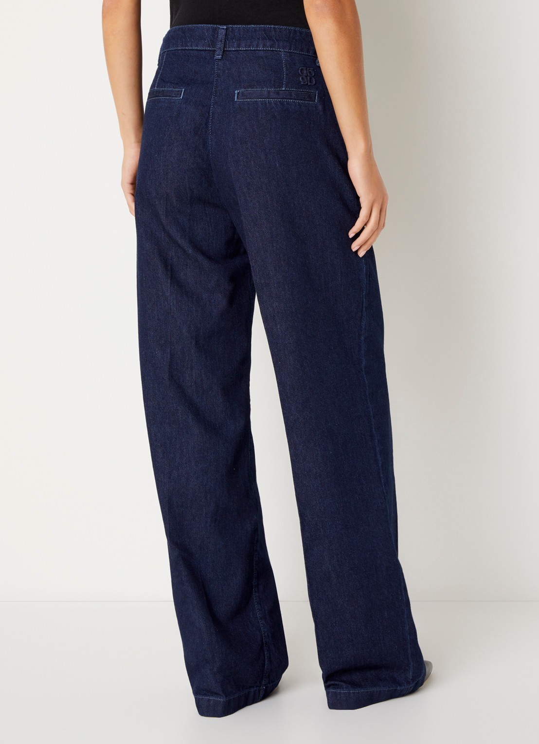 Dante 6 Jules high waist wide leg jeans met donkere wassing - achterkant 3 indigo