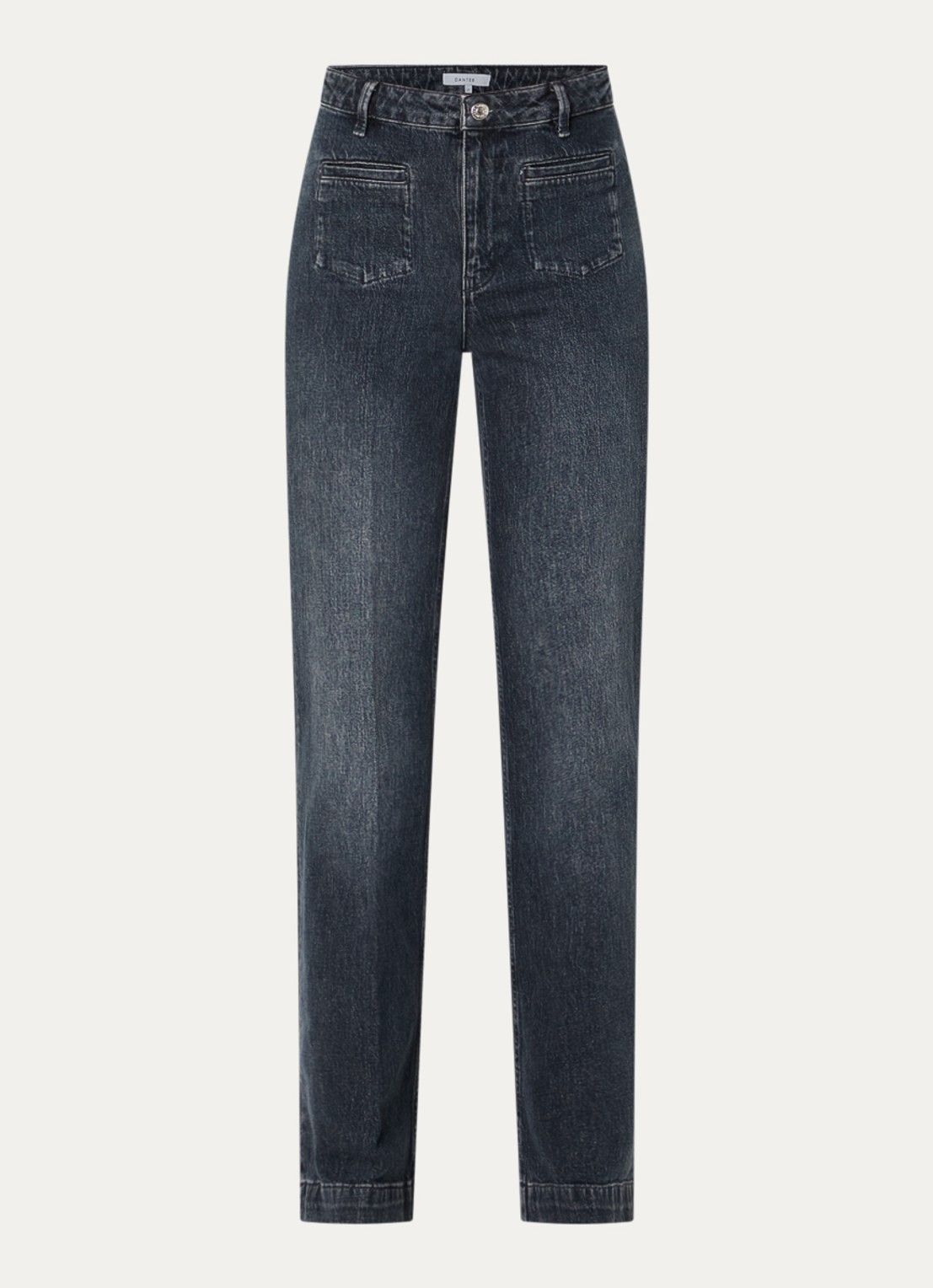 Dante 6 Kendell mid waist flared jeans met gekleurde wassing - voorkant antraciet