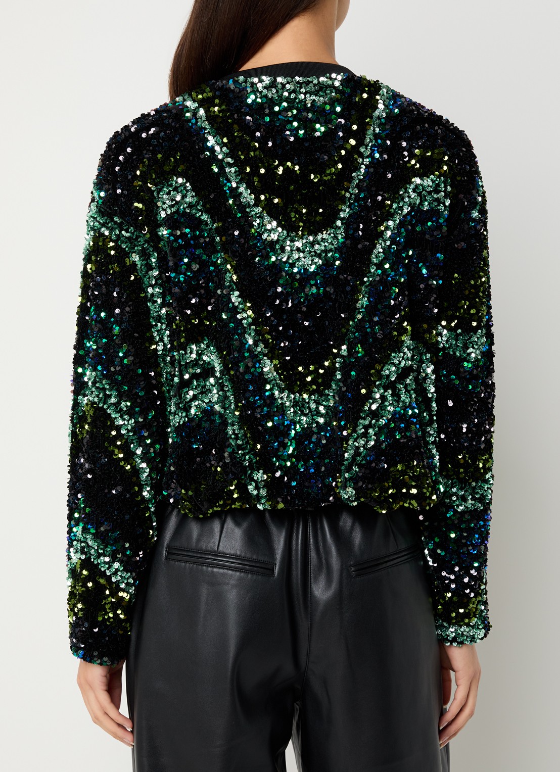 Dante 6 Lizy sweater met pailletten - achterkant groen
