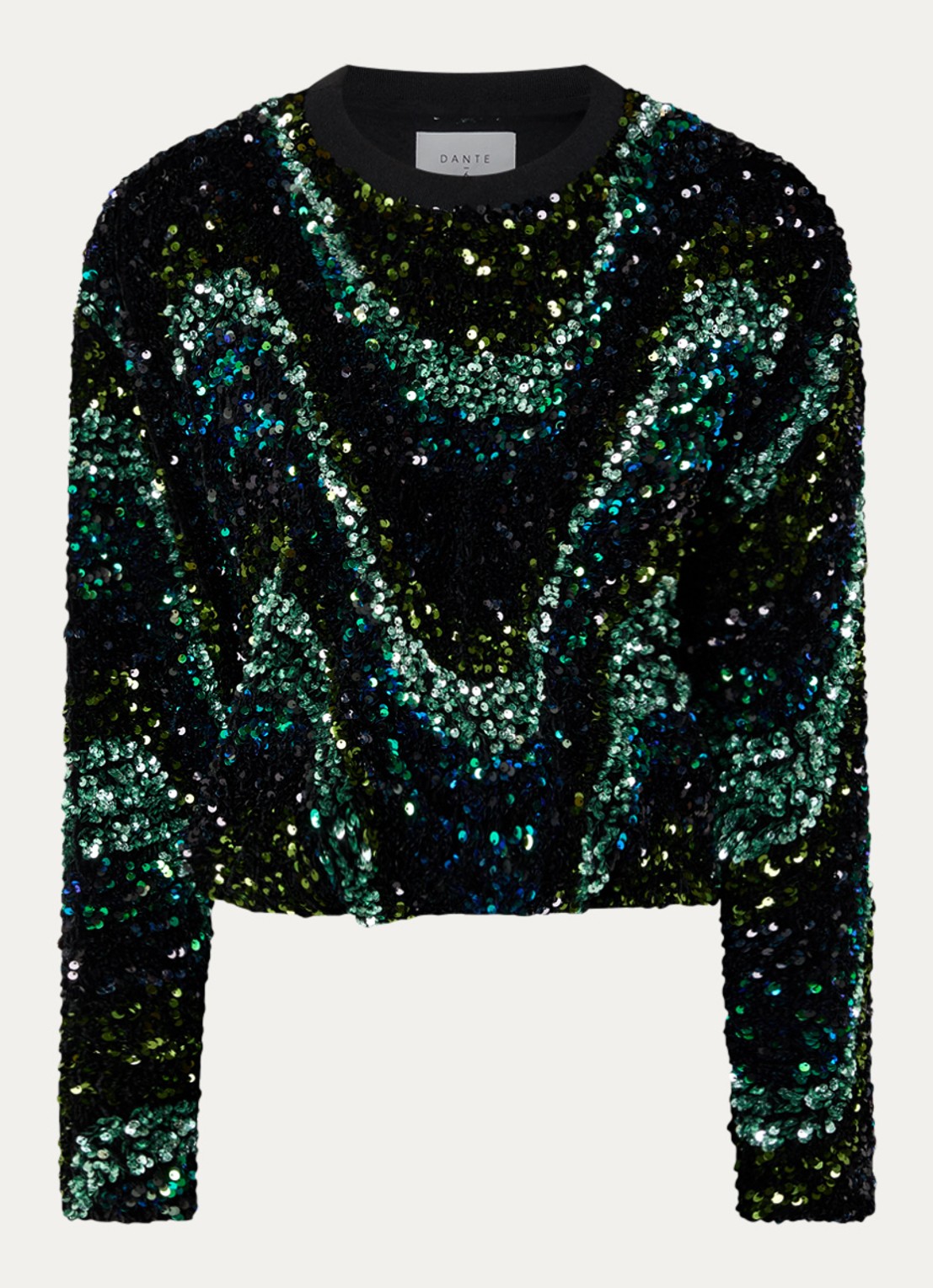 Dante 6 Lizy sweater met pailletten - voorkant 3 groen