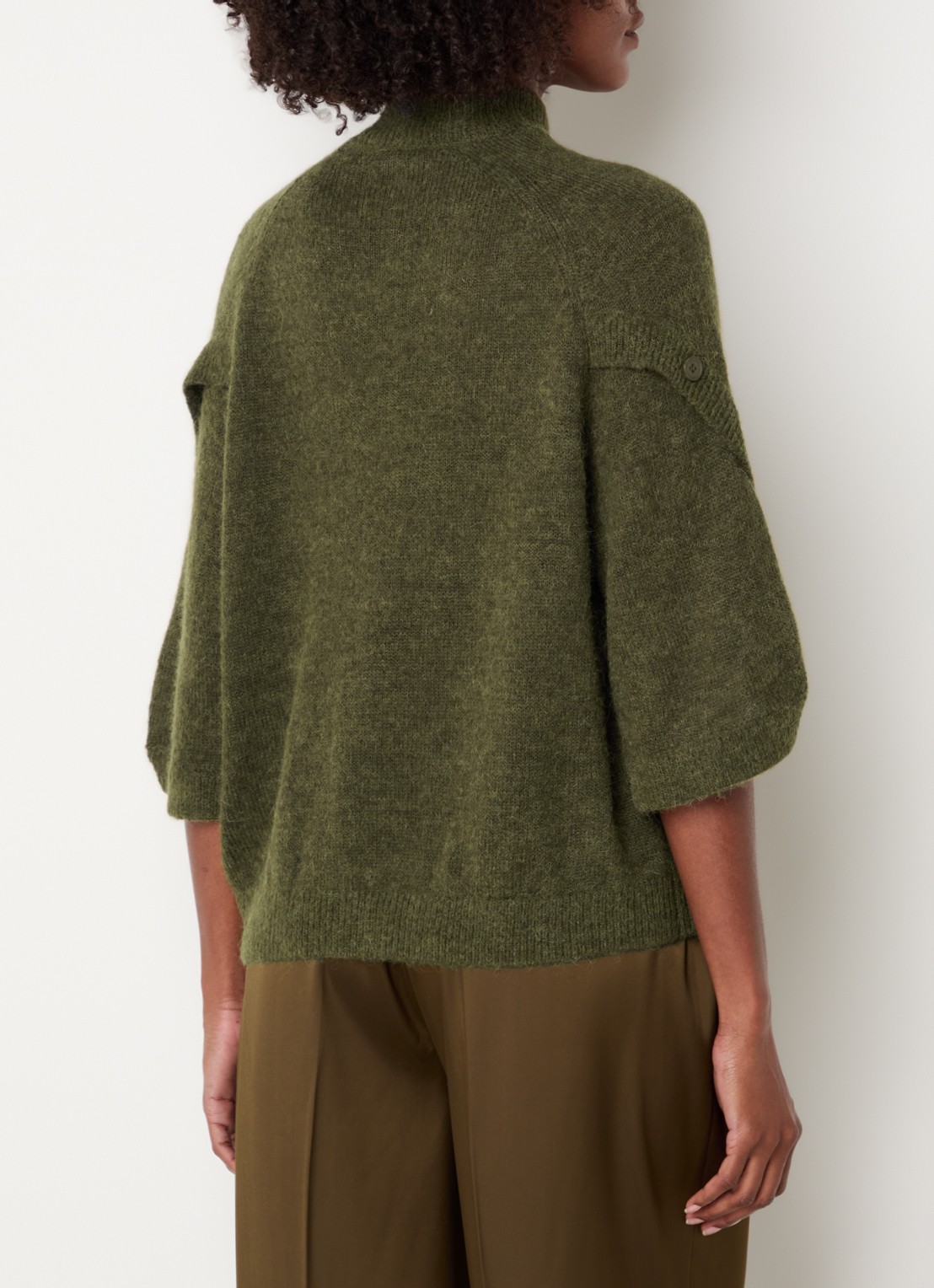 Dante 6 Mahani fijngebreide top in alpaca wolblend - achterkant 4 groen